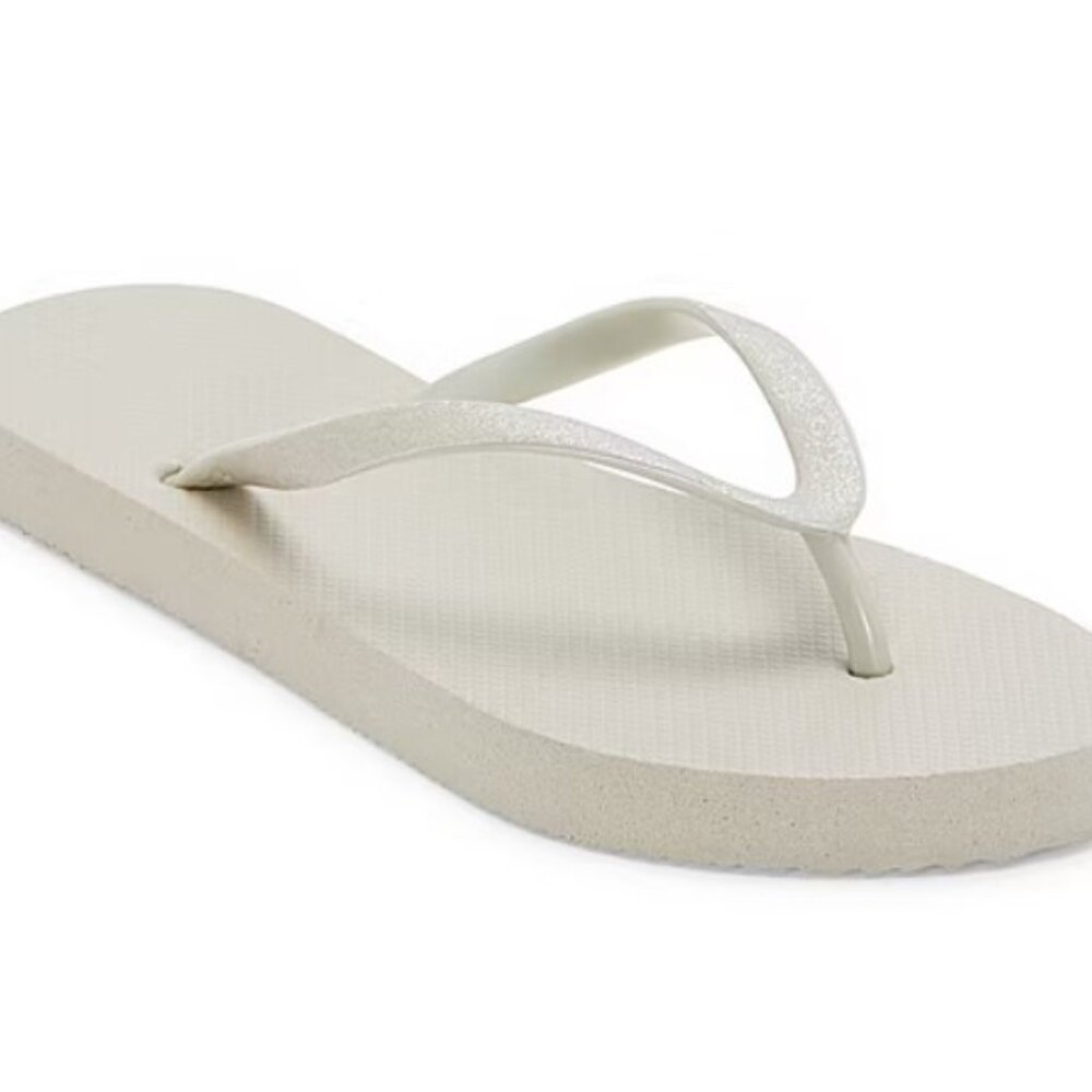 Mixit - Women's Glitter Flip-Flops in Cast Stone Grey